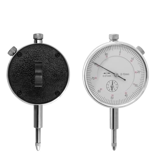 Mesee Präzisions-Messuhr, Mechanische Messuhr, Messuhr 0-10 mm, Hochpräzise Messuhr, Industrielle Messuhren, Micrometer Messuhr Sondenanzeige Zifferblatt Genauigkeit 0,01 mm Dial Test Indicator