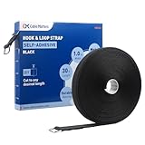 Cable Matters Klettband, selbstklebend, 9,1 m x 2,5 cm, Schwarz