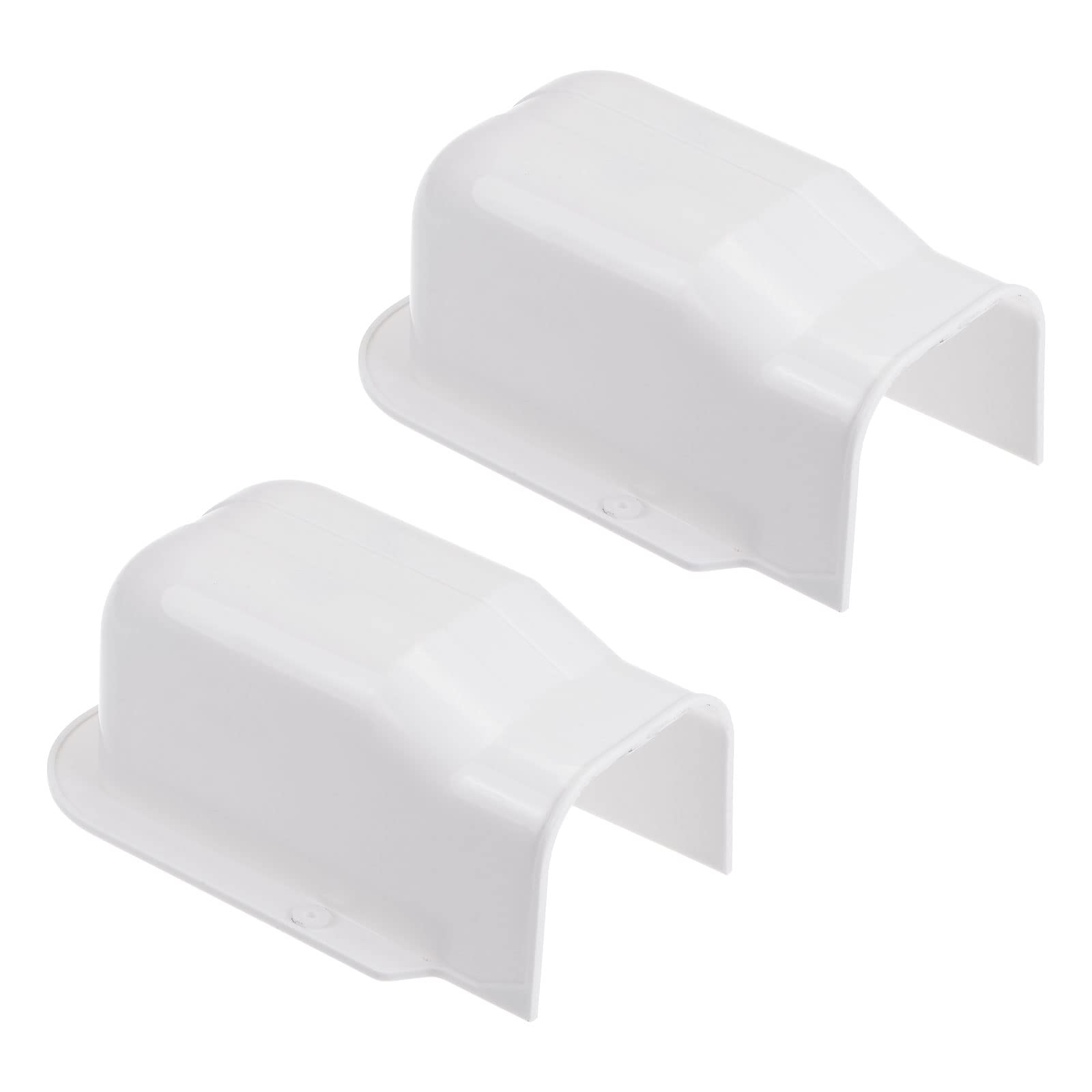 PATIKIL 3" PVC Decorative Line Cover, 2 Pack Wall Entry Cap Tubing Parts Accessories for Air Conditioner Central AC Heat Pump White