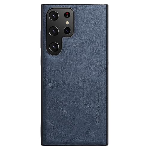 Étui en cuir pour Samsung Galaxy S26 bleu avec protection caméra intégrée