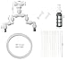 Eadabok Reptile Terrariums Misting Accessories kit, Adjustable Dual-Head Reptile Mister Nozzles, with 16ft 1/4 inch Tube, White