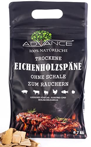 Advance Räucherchips Räuchern Grillen Barbecue Raucharoma Räucherholz Für Grill Smoker Gasgrill Und Elektrogrill Zum BBQ 700 g Räuchern Von Fleisch (Eiche)