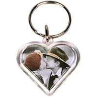 PC3721® Llavero de foto en forma de corazón de acrílico transparente en blanco Ancho máximo 31 mm Insertar G1512 (50 piezas)