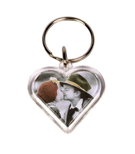 PC3721u00ae Llavero de Foto en Forma de corazón de acrílico Transparente en Blanco Ancho máximo 31 mm Insertar G1512 (100 Piezas)