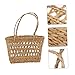 HOOTNEE 2pcs Handmade Rattan Flower Baskets Decorative Storage for Home Portable Design for Flower Arrangement and Sundries Khaki Color for All Seasons