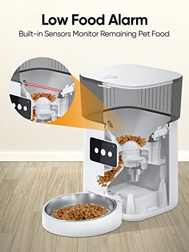 Petchain Automatic Cat Feeder, 4L Wifi Pet Food Dispenser For Cats And Dogs App Control Auto Pet Feeder Up To 20 Portions15 Meals Per Day, Low Food Alarm And 10S Voice Recorder For Pet #TOP5