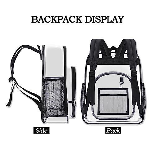 Personalized Clear Backpack Custom Clear Bookbag with Name PVC Heavy Duty Transparent Backpacks Cute See Through Backpack, Black - Style6-soccer4