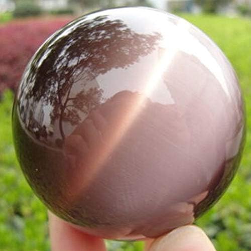 FEIYIYANG Crystal Ball 40mm Rare Natural Quartz Purple Cat Eye Crystal Healing Ball Sphere Office Home Decor Home Decoration Crystal Balls (Color