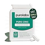 High Strength Zinc Supplement 15mg by Purolabs - Chelated Zinc Bisglycinate - Vegan Capsules - High Absorption Tablets for Men & Women - Immune & Skin Support Supplements - 60 Count