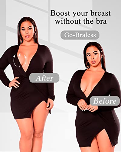 Ginmewrae Breast Lift Pasties, 2 Pairs Nipple Covers Breast Petals Reusable Silicone Adhesive Bra Invisible Sticky Pasties For Women With Lift Pink #TOP2