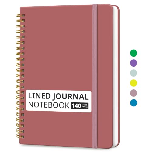 Image of Taja Lined Spiral Notebook for Work, 5.7 inchx7.9 inch Spiral Journal College Ruled