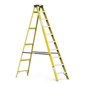 Foldable Youngman Step Ladder for Home (9 Step) | Multipurpose Folding Ladder | Ladder for Home with Advanced Safe-Hinge Technology, Skid-Free Steps, Shock-Free Fiber Glass Safety Ladder