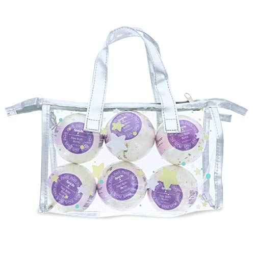 Spa Life Lavender Bath Bombs 6 Piece Set with Carry Case