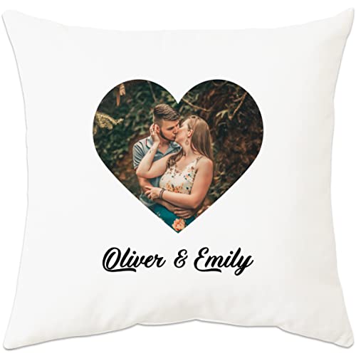 PB TECH Personalised Pillow Cushion Cover, Customised With Any Image, Any Name & Text Message, Gift for Girlfriend, Husband, Wife, Family, Birthday Wedding Keepsake Home Décor Throw Pillow/Cushion.