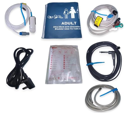 Image of Dr Diaz 5 Para Patient Monitor PM12ST | ECG, SpO2, NIBP, Respiration, Temperature | 12.1 Inch Real-Time Alarms | Suitable for neonatal, pediatric, and adult patients | 4hrs Battery Backup 1yr warranty