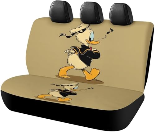 ドナルドダック (1) アニメ カーシートカバー 車シートカバー 後部座席用 シート保護 おしゃれ カー用品 軽/普通車 汎用 後席クッションカバー 人気 四季通用 プレゼント