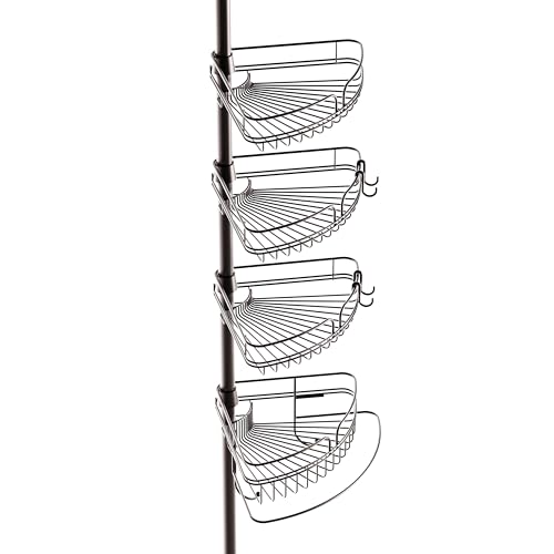 El mejor review de Barras Ajustables para Regadera los 7 más buscados. 37 Zenna Home - Organizador de ducha de esquina resistente al óxido para baño, 4 estantes ajustables con barra de toalla y ganchos, con poste de tensión, para almacenamiento de...