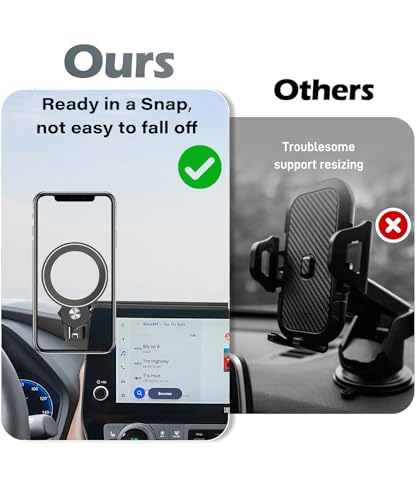 Image of Car Phone Holder for 2024-2026 Toyota Grand Highlander /Hybrid Accessories | 12.3-inch Screen Clip-On MagSafe Strong Magnetic Cell Phone Mount, 360 Rotatable Hands-Free Holder,Not Block Air Vents