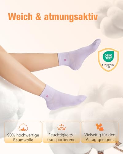 inaWarm Sneaker Socken Damen, Baumwolle Quarter Socken, Atmungsaktiv Tennissocken Damen, Bequeme & Hautfreundlich Baumwollsocken für Alltag, Arbeit & Sport 5 Paar (Geschenkbox)