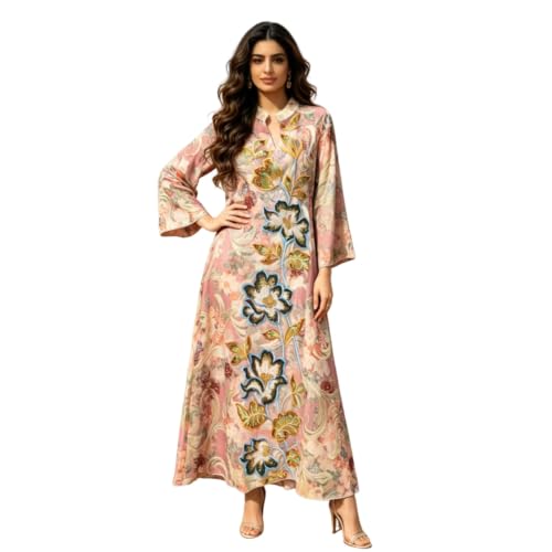 Vestido largo estampado con lentejuelas ideal para invitadas de boda y eventos de gala