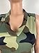 Cheroma Camouflage Dress for Women Plus Size Ladies V Bodycon Mini Army Fatigue Camo Outfits with Pockets (Green, 2XL)