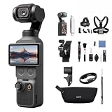 DJI Osmo Pocket 4 Combo Standard, fotocamera stabilizzata tascabile per vlog, CMOS da 1″ e 4K/240fps, stabilizzazione a tre assi, 107 GB di memoria integrata (Multiple Accessories Bundle)
