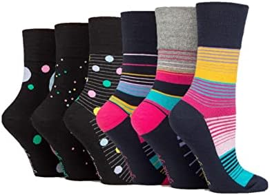 6 Pairs of Sock Shop Everyday Gentle Grip Socks Ladies 4-8 See Multi Variations and Designs