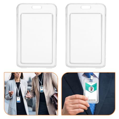 Porta credenciales transparente y rígido para proteger identificaciones de estudiante, 24 uds 7