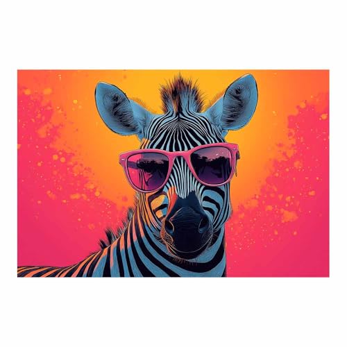 Peintures colorées d'animaux sauvages pour raviver un mur de salon blanc