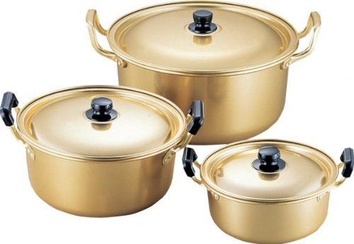 日本製 アルマイト加工両手鍋２つ　追加画像です。 アルマイト両手鍋 日本製 22cm/Alumite two handles pan/22cm