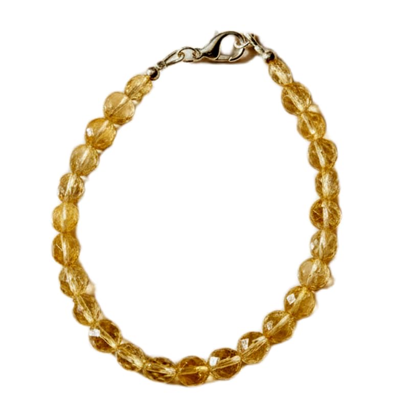 Bracelet citrine naturelle à facettes de 18 cm, l'éclat du fait main LKBEADS