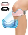 Dualeco Patella Tendon Knee Strap with 3D Cushion, Upgraded V Shaped Knee Support for Women, Anti-Slip Knee Brace for Running/Gym/Weight Lifting, Patellar Strap for Meniscus Tear/Arthritis 1PCS Pink