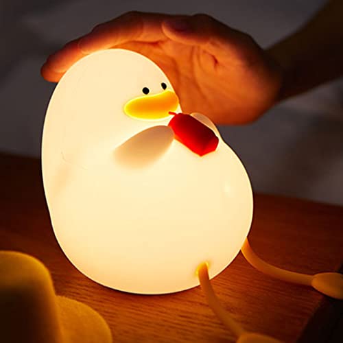 Cute Duck Night Light, Cute Duck Lamp for Kids, Cute Duck Light Silicone Night Light, USB Rechargeable Nursery Lamp, 30 Minutes Timer & Tap Control Night Light Gift for Kids Room Decor Lamps Lighting
