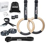 ELITE ATHLETICS Wood Gymnastic Rings Set (32mm Diameter)