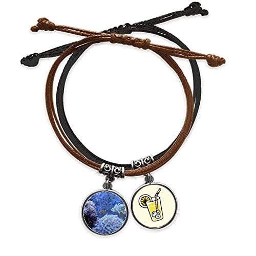 Bracelet poisson-clown en cuir et corde tressée style océan nature