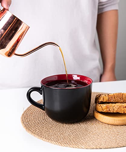 Amorarc 24 Oz Soup Mugs With Handles, Jumbo Ceramic Bowls Mugs Set With Handles For Coffee Cereal Cappuccino Snacks, Microwave&Dishwasher Safe Soup Cups For Meal-Multicolor #TOP2