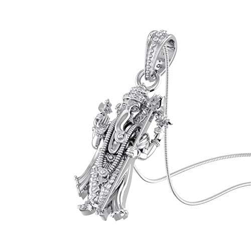 Pendentif argent sterling Ganesh anti-allergie petit format avec chaîne