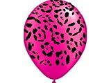 Safari Animal Print Pearl Magenta Pink Leopard Print Balloons x 5 - Qualatex 11