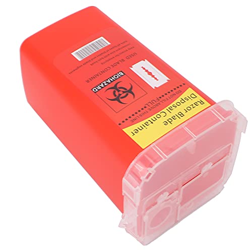 Pongnas Contenitore per Rifiuti in Plastica per Siringhe e Aghi, per Capelli, Tatuaggio, Salone di Bellezza, Contenitore per Oggetti Taglienti (rosso)