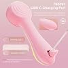 Facial Cleansing Brush Silicone Face Scrubber Waterproof Rechargeable Exfoliator Massage Device for Men & Women, Deep Pore Cleansing, Exfoliating, Removing Blackhead Electric Face Scrub Brush (Pink)