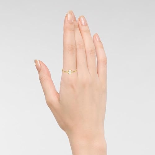 Miniatura 5 de MUSTHAVE Anillo de ópalo chapado en oro rosa de 18 quilates, ópalo blancoverderosa, tamaño ajustable