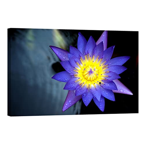 Tableau fleurs phosphorescent qui brille dans le noir 80x120