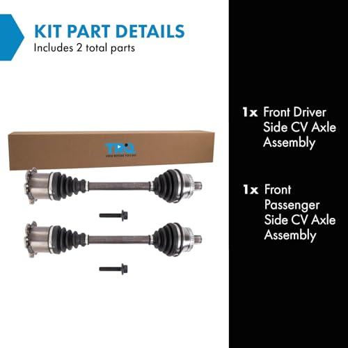 Image of TRQ Front Driver and Passenger Side CV Axle Assembly Set Automatic CVT Transmission Compatible with 2002-2009 Audi A4