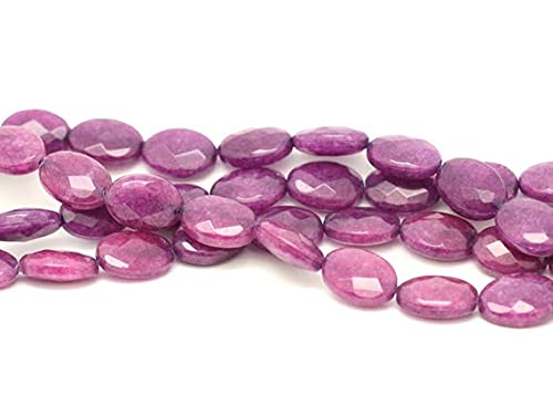 Perles en jade rose violet ovale 14x10mm de qualité supérieure facettée
