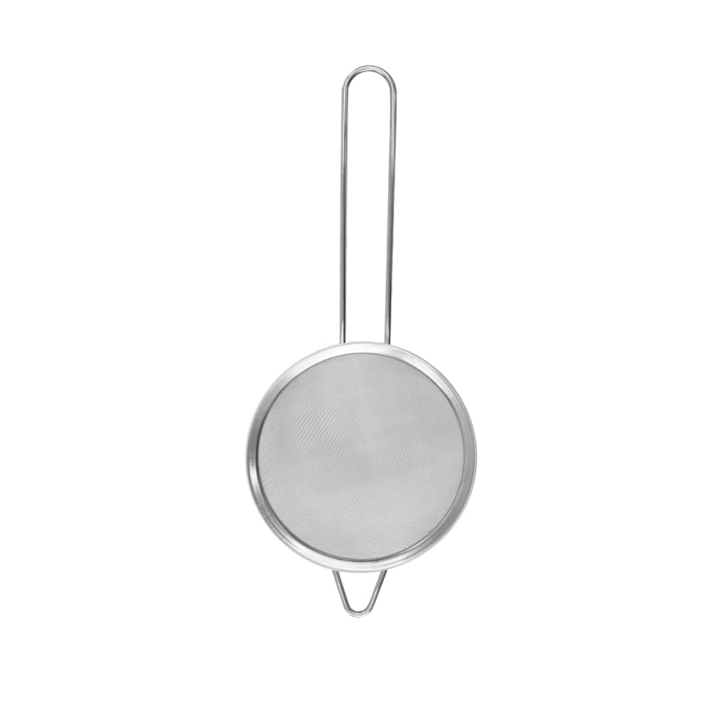 Priceless Homeware Stainless Steel Kitchen Sieve -Flour Sieves for Baking -Rust Free Fine seive Mesh Strainer with Strong, Sturdy Handles & No Sharp Edges (Sieve 18cm)