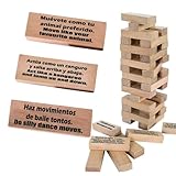Magictodoor Spanish Learning Games for Kids | Stacking Tower Game | Bilingual Gifts for Family Classroom | 54 Blocks with Hilarious Commands | Ideal Board Game