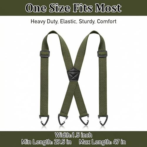Image of SUNEZLGO Suspenders for Men Heavy Duty, X Back Hidden Suspender 1.5 inch Under Clothing, Adjustable Work Suspenders for Men Women