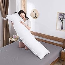 Diumy Premium Long Full Body Pillow,Head Support Pillow,Pp Cotton Filling Side Sleeper Breathable Bed Pillows Designed for Back and Side Sleepers-White 40x120cm 16x47 inch