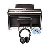 Kawai CA48 88-Key Grand Feel Compact Digital Piano with Bench, Rosewood - With Behringer HPS3000 High-Performance Studio Headphones, Microfiber Cloth