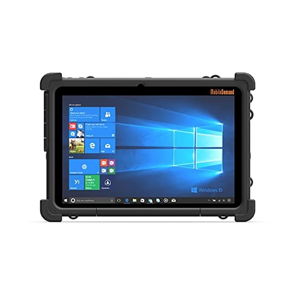 MobileDemand Flex 10B Rugged 10 inch Tablet with Windows 11 Pro Upgrade, Ultra Lightweight 3000mAh Battery 4GB, Tablet PC, Handheld PC with Handstrap for Rough Outdoor Work and Business Activities